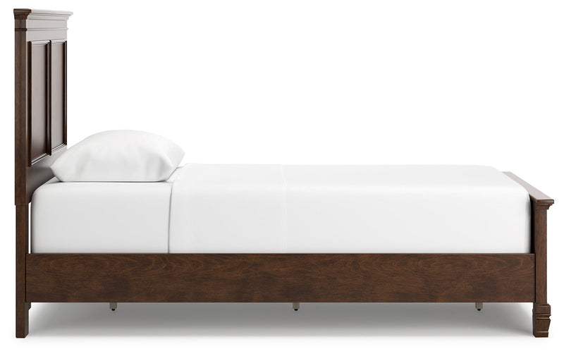 Danabrin Twin Panel Bed with Mirrored Dresser in Brown - PKG015193