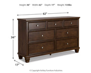 Danabrin Twin Panel Storage Bed, Dresser and Chest in Brown - PKG023931