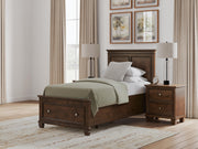 Danabrin Twin Panel Storage Bed, Dresser and Nightstand in Brown - PKG023930