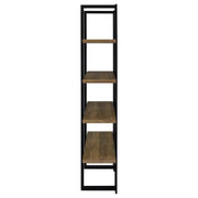 Danbrook 71-inch 4-shelf Bookshelf Black and Aged Walnut - 882036