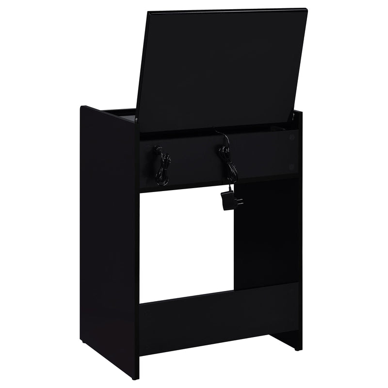 Danbury 3-drawer Makeup Vanity & Stool Set Black High Gloss - 930209