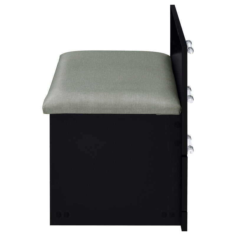 Danbury 3-drawer Makeup Vanity & Stool Set Black High Gloss - 930209