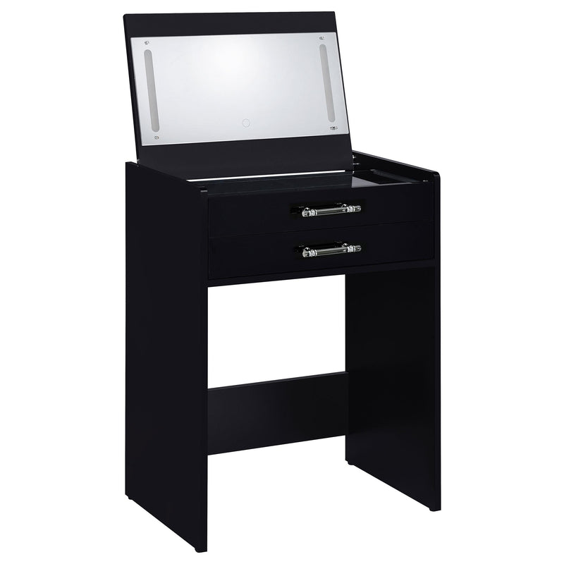 Danbury 3-drawer Makeup Vanity & Stool Set Black High Gloss - 930209