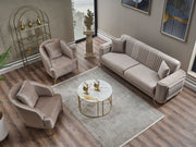 Dante Chair in Beige - 200-SER-DAN-VELVET260-B
