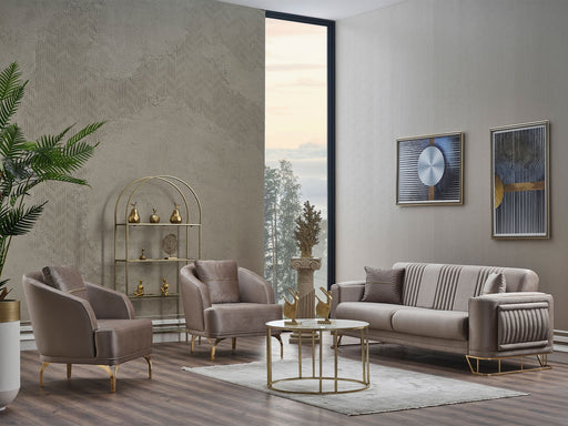 Dante Convertible Loveseat in Beige - 200-SER-DAN-VELVET260-2