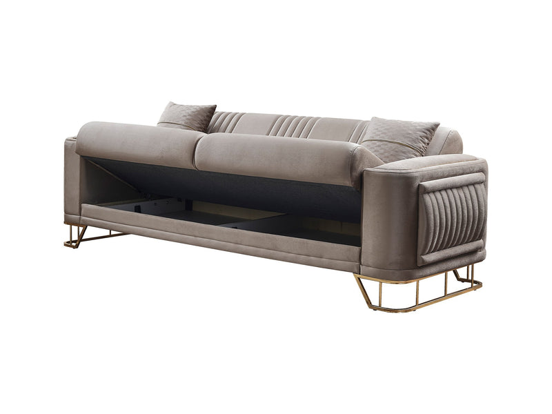 Dante Convertible Loveseat in Beige - 200-SER-DAN-VELVET260-2