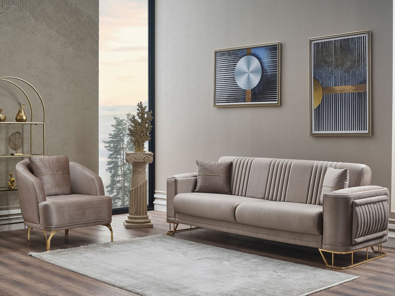 Dante Convertible Sofa in Beige - 200-SER-DAN-VELVET260-3
