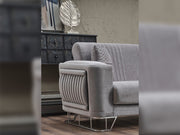 Dante Sectional Sofa in Light Grey - 200-SER-DAN-VELVET405-S