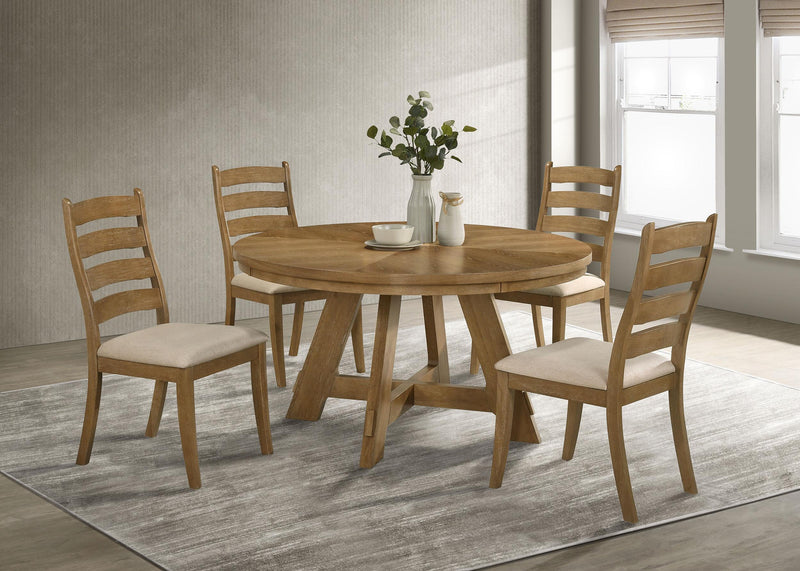 Danvers 5-piece Dining Table Set Brown Oak and Latte - 109150-S5