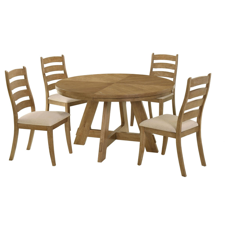 Danvers 5-piece Dining Table Set Brown Oak and Latte - 109150-S5