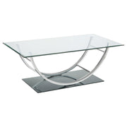 Danville Rectangular U-Shaped Glass Top Coffee Table Chrome - 704988