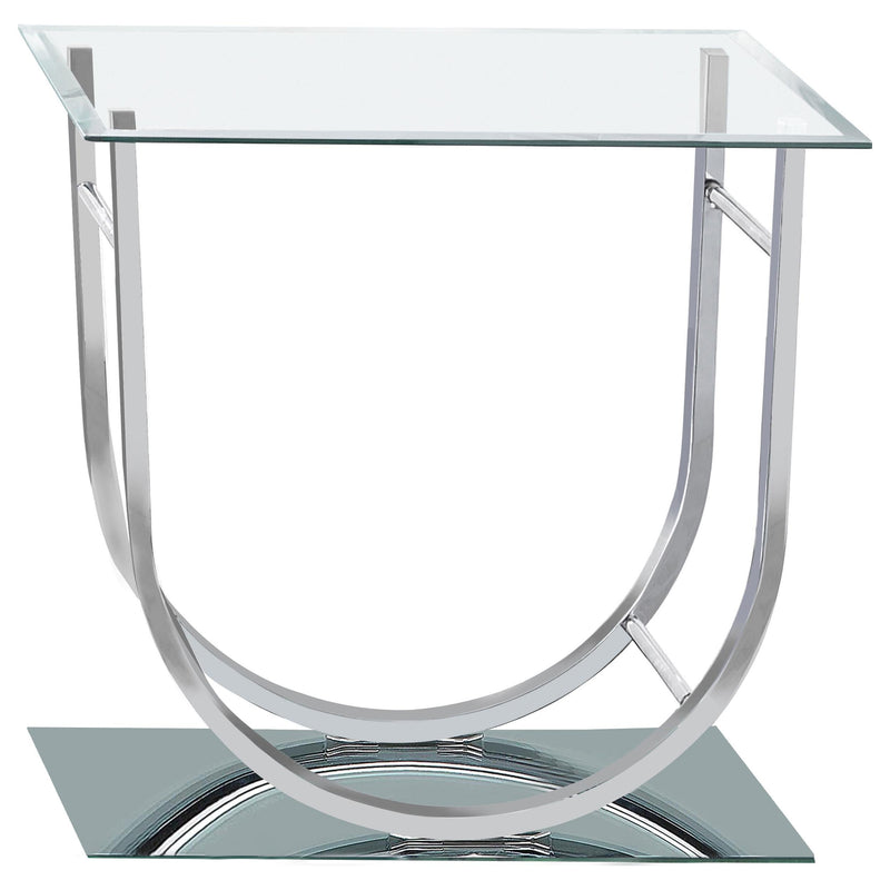 Danville Square U-Shaped Glass Top Side End Table Chrome - 704987
