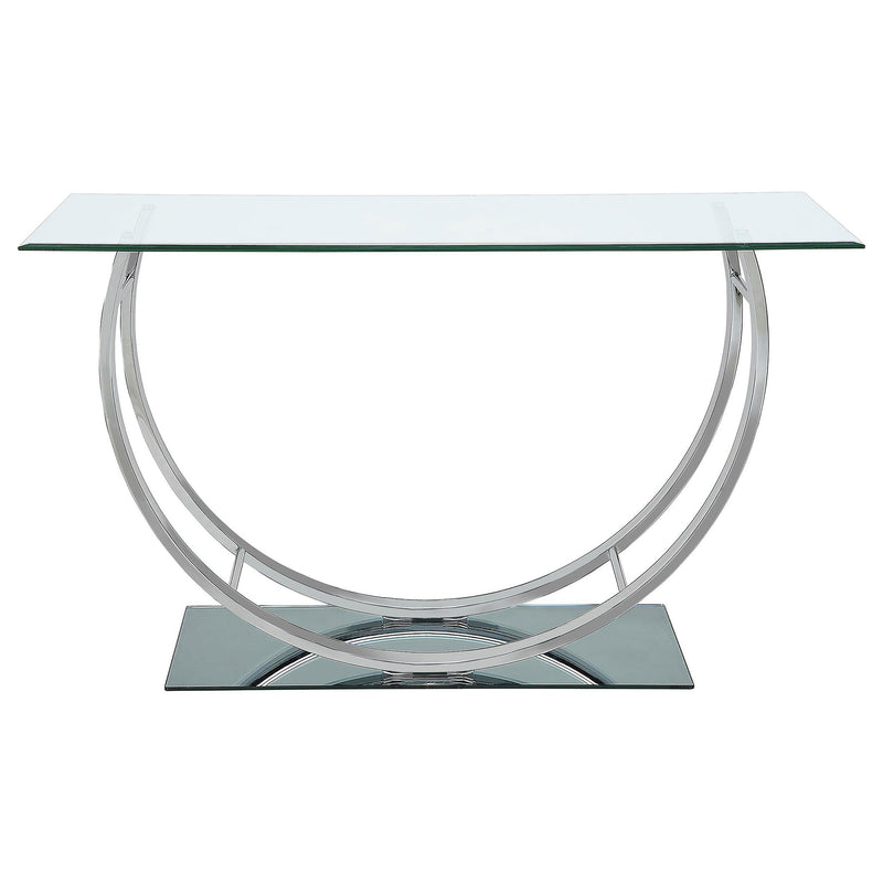 Danville U-shaped Glass Top Entryway Console Table Chrome - 704989