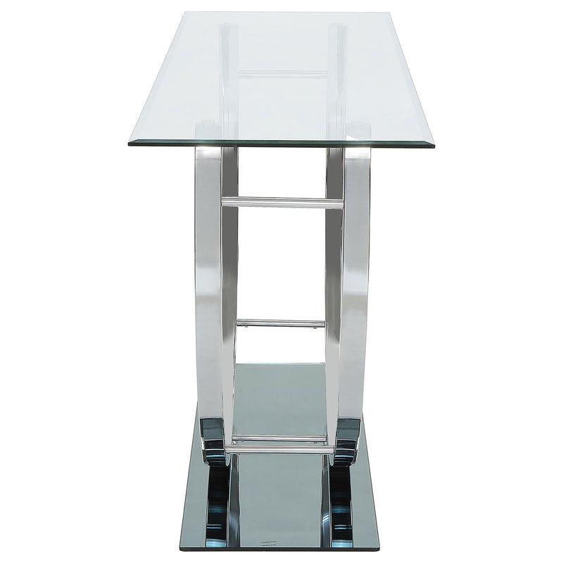 Danville U-shaped Glass Top Entryway Console Table Chrome - 704989