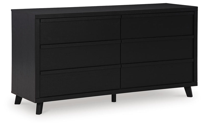 Danziar Black King Panel Bed, Dresser and 2 Nightstands - B1013B14