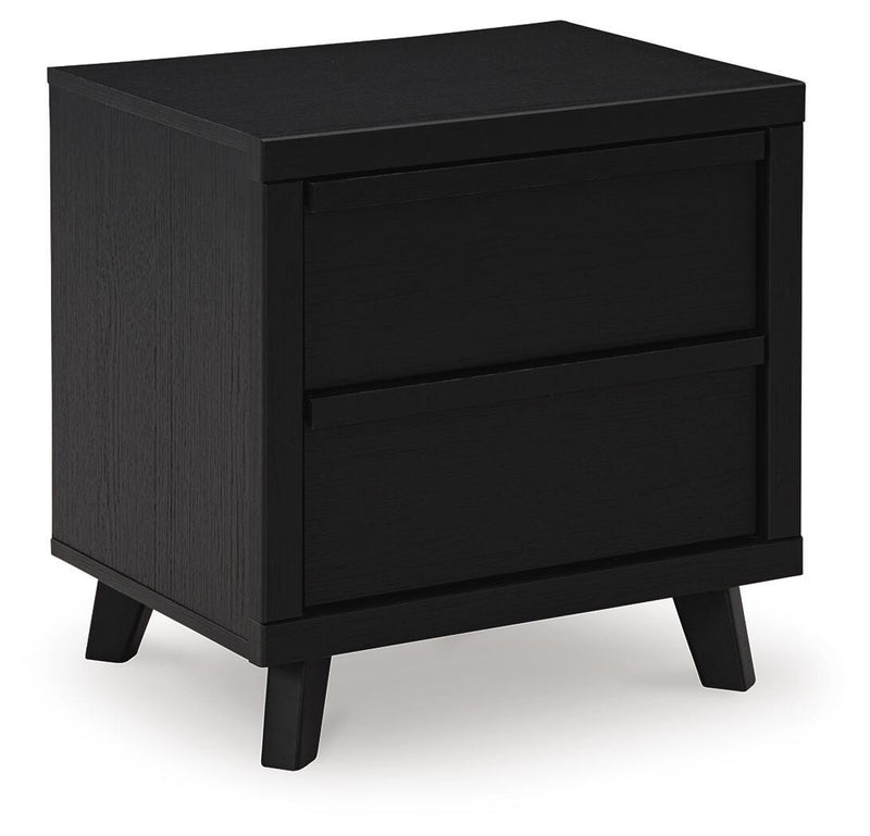 Danziar Black King Panel Bed, Dresser and 2 Nightstands - B1013B14