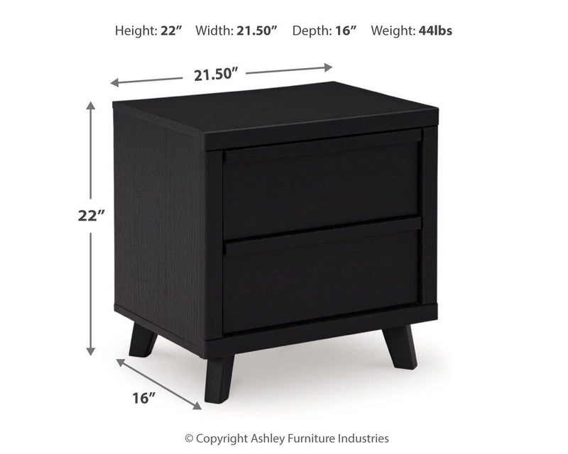Danziar Black King Panel Bed, Dresser and 2 Nightstands - B1013B14