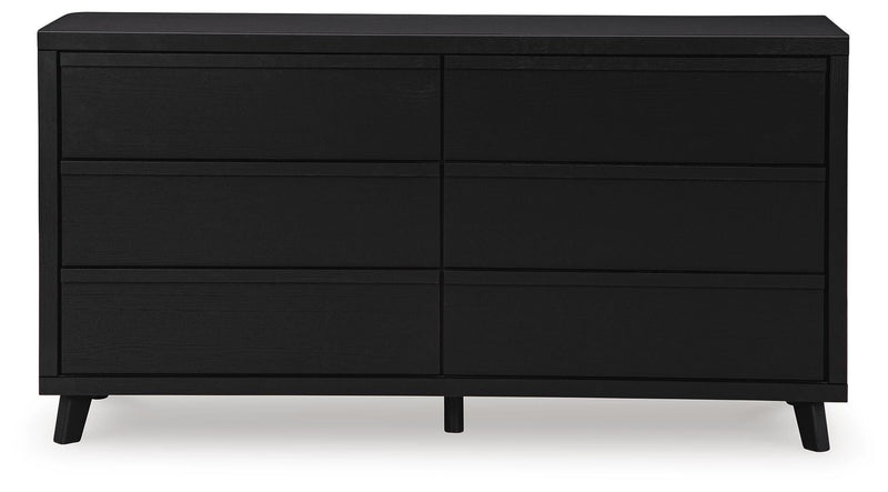 Danziar Black King Panel Bed, Dresser and 2 Nightstands - B1013B14
