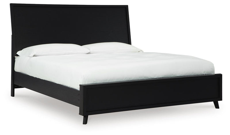Danziar Black King Panel Bed, Dresser and 2 Nightstands - B1013B14