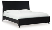 Danziar Queen Panel Bed with Mirrored Dresser and Chest in Black - PKG015893