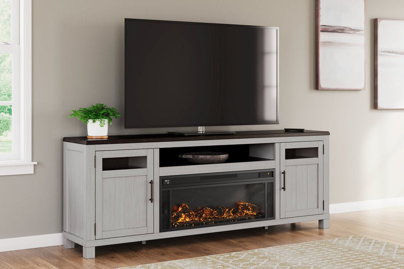 Darborn Gray/Brown 88" TV Stand with Electric Fireplace - DMV FurnitureTV Stand