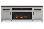 Darborn Gray/Brown 88" TV Stand with Electric Fireplace - DMV FurnitureTV Stand