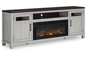 Darborn Gray/Brown 88" TV Stand with Electric Fireplace - DMV FurnitureTV Stand