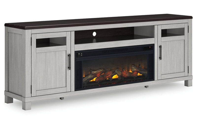 Darborn Gray/Brown 88" TV Stand with Electric Fireplace - DMV FurnitureTV Stand