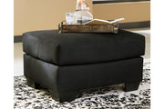 Darcy Black Ottoman - DMV FurnitureOttoman