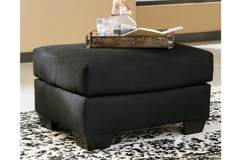 Darcy Black Ottoman - DMV FurnitureOttoman