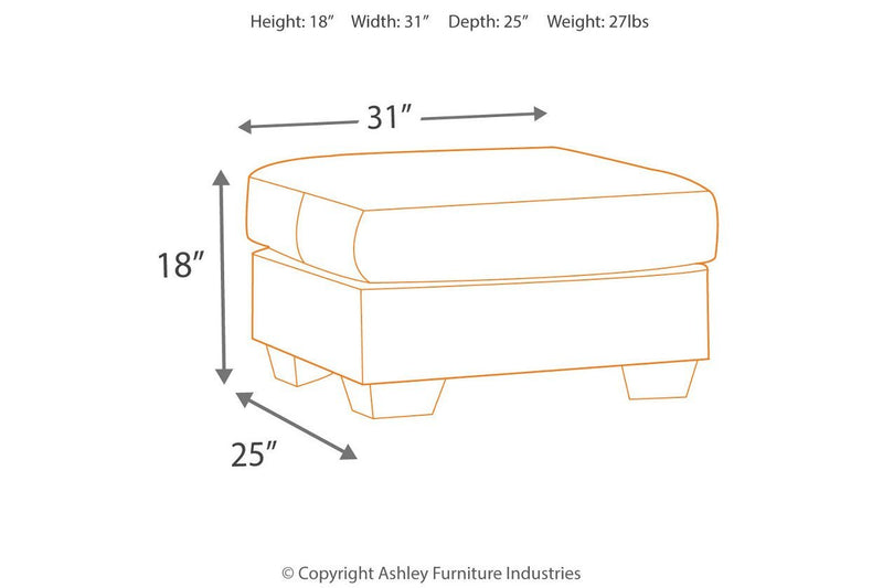 Darcy Cobblestone Ottoman - DMV FurnitureOttoman