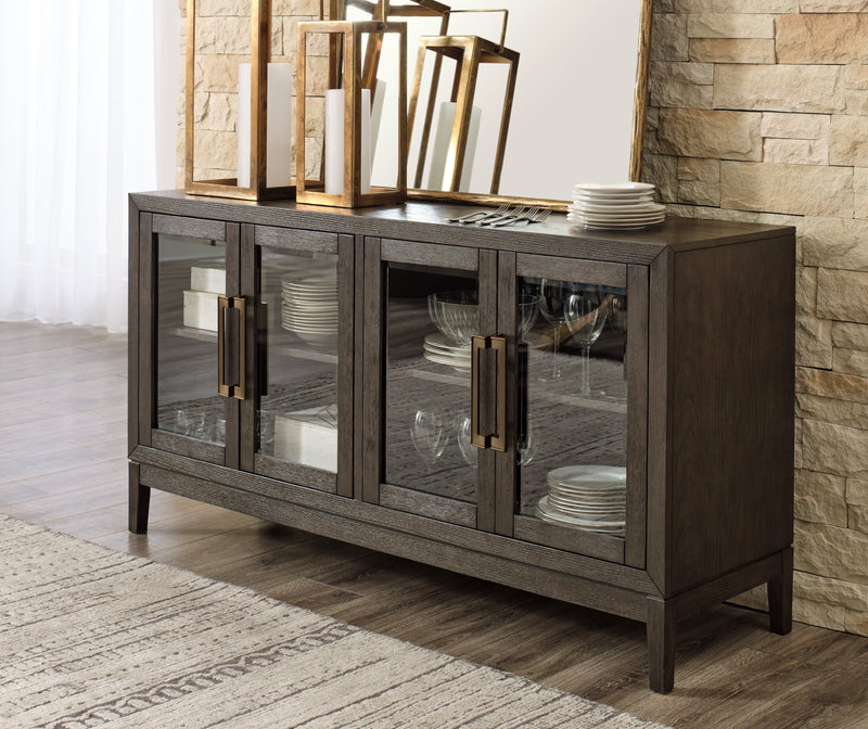 Dark Brown Burkhaus Counter Height Dining Table and 4 Barstools with Storage - PKG019511