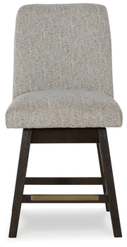 Dark Brown Burkhaus Counter Height Dining Table and 4 Barstools with Storage - PKG019511