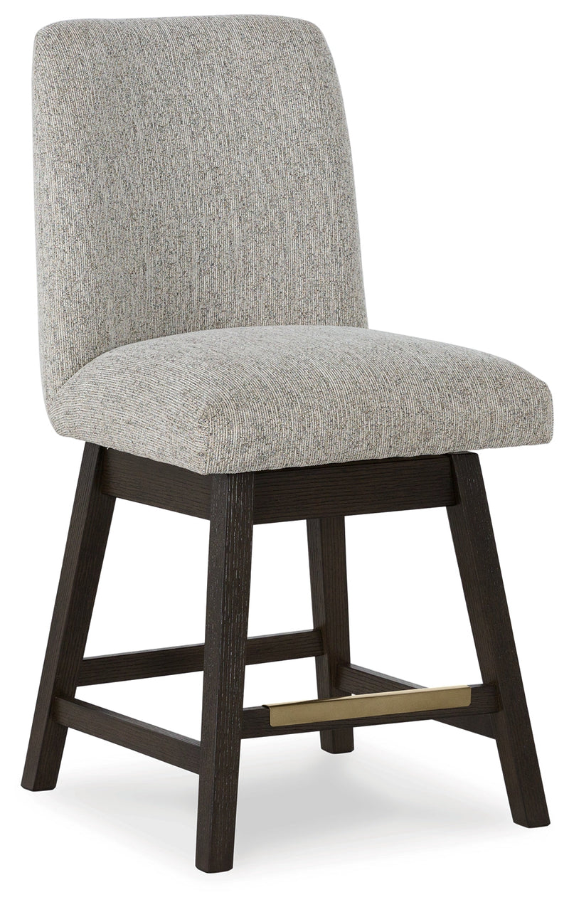 Dark Brown Burkhaus Counter Height Dining Table and 6 Barstools with Storage - PKG019512