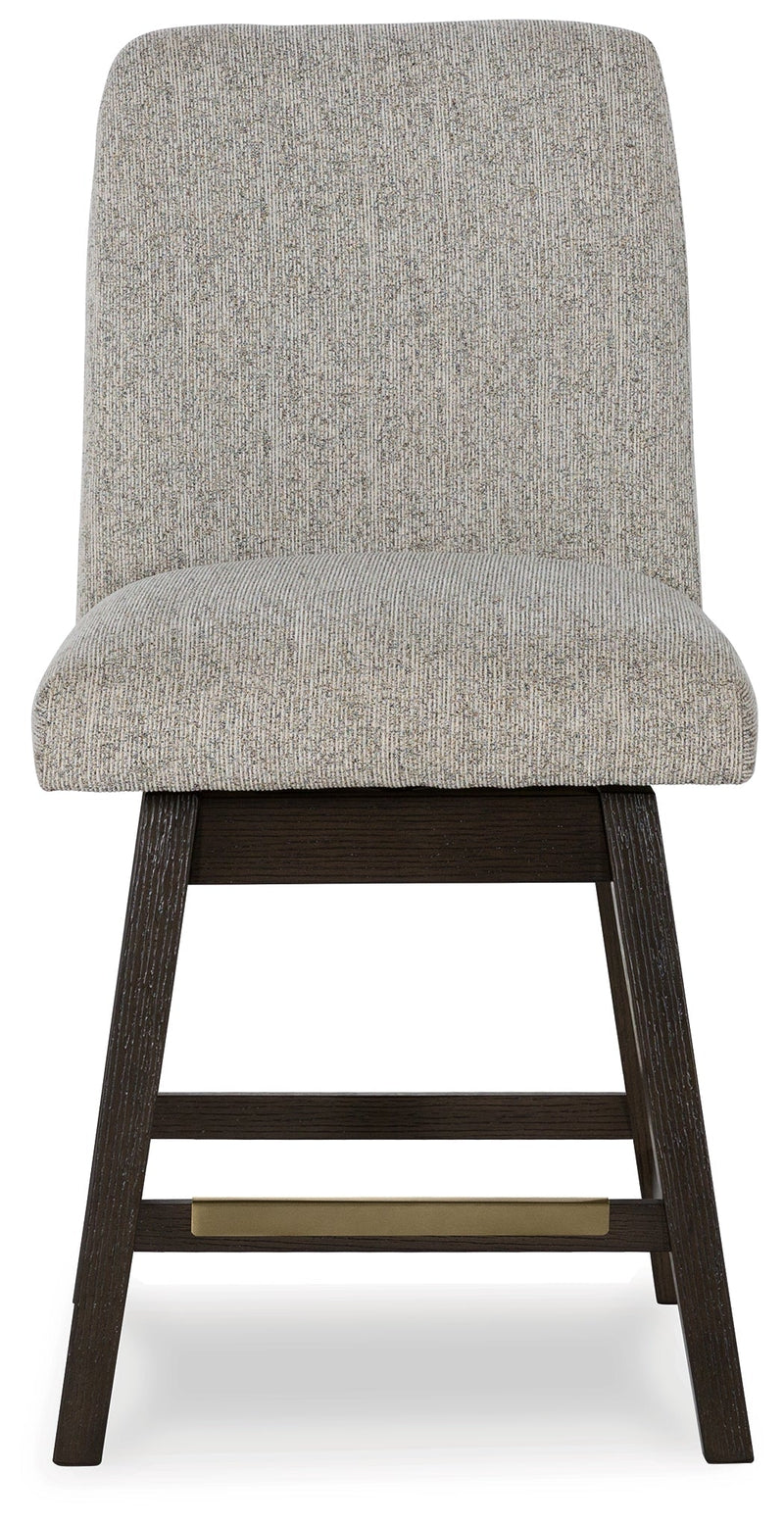 Dark Brown Burkhaus Counter Height Dining Table and 6 Barstools with Storage - PKG019512
