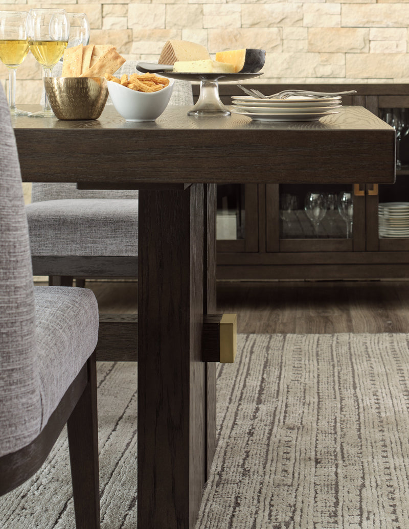 Dark Brown Burkhaus Dining Table and 4 Chairs - PKG014005