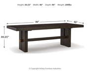 Dark Brown Burkhaus Dining Table and 4 Chairs - PKG014005