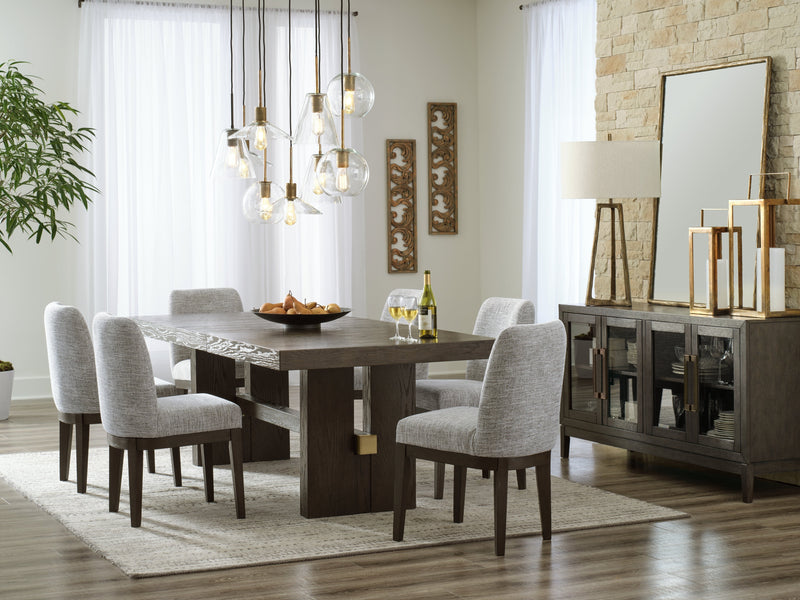 Burkhaus Dark Brown Dining Table and 6 Side Chairs from Ashley - DMV Furniture