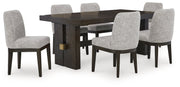 Burkhaus Dark Brown Dining Table and 6 Side Chairs from Ashley - DMV Furniture