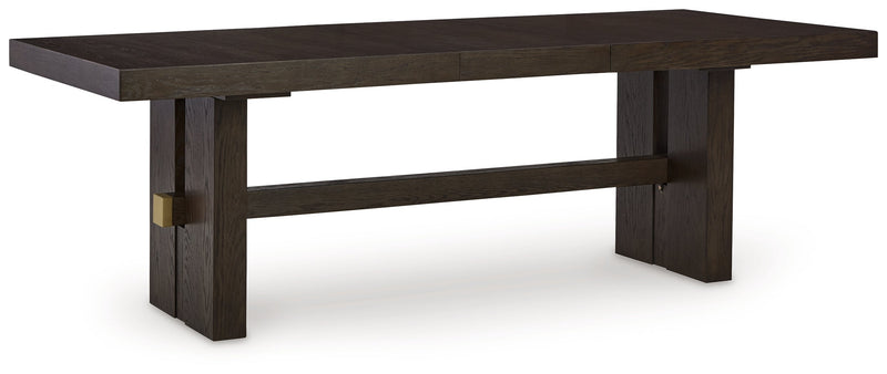 Burkhaus Dark Brown Dining Table and 6 Side Chairs from Ashley - DMV Furniture