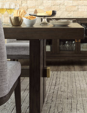 Dark Brown Burkhaus Dining Table and 8 Chairs with Storage - PKG013373