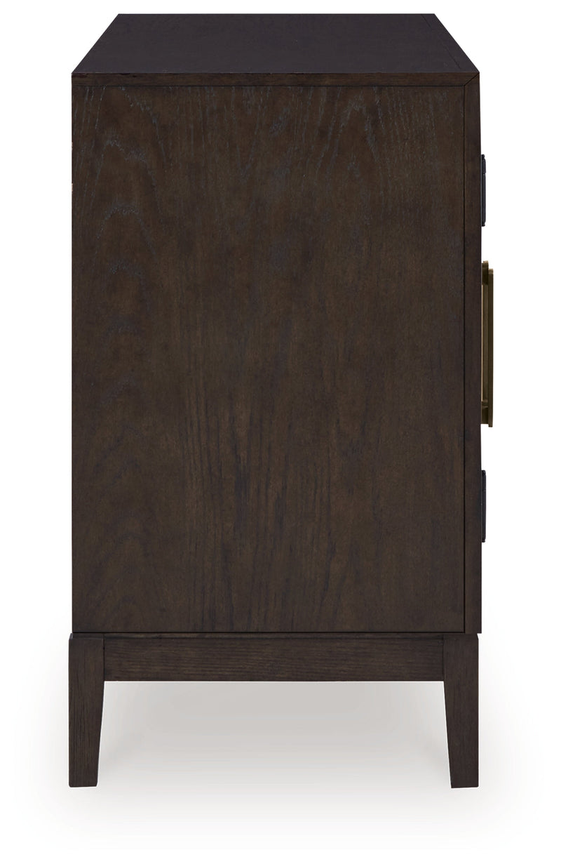 Dark Brown Burkhaus Dining Table and 8 Chairs with Storage - PKG013374