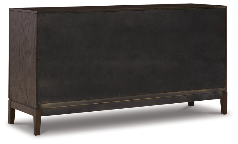 Dark Brown Burkhaus Dining Table and 8 Chairs with Storage - PKG013374