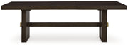 Dark Brown Burkhaus Dining Table and 8 Chairs with Storage - PKG013374