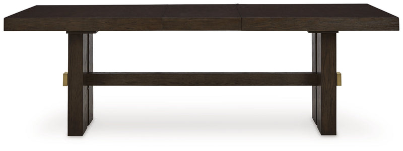 Dark Brown Burkhaus Dining Table and 8 Chairs with Storage - PKG013374