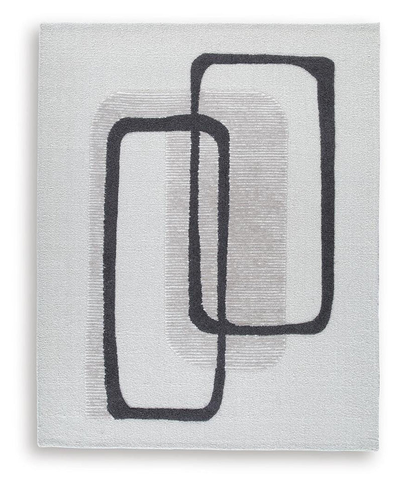 Davismour Ivory/Taupe/Charcoal 7'8" x 10' Area Rug - R407561