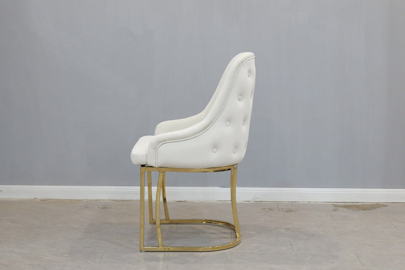DC2022 Cream and gold color dining chair - 210000007930