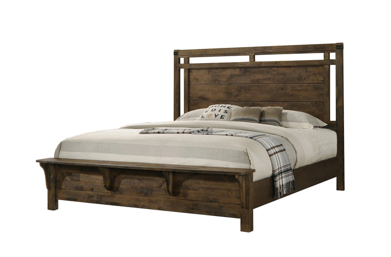 Crown Mark Furniture Curtis Queen Panel Bed in Rustic image