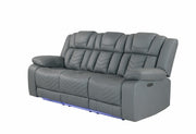 U7068 Grey 10 Power Reclining Sofa With Ddt, Wc And Led - U7068-GREY 10-PRS W/DDT+WC+LED