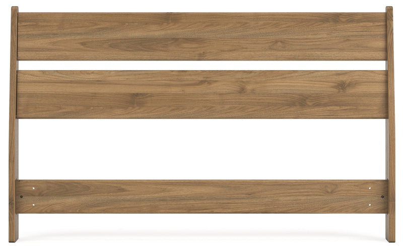 Deanlow Full Panel Headboard with Dresser and 2 Nightstands in Honey - PKG017178